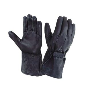 Woman's Gauntlet Deer Leather Gloves Black